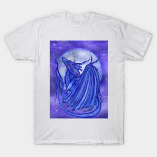 Moon glow dragon with moon by Renee Lavoie T-Shirt